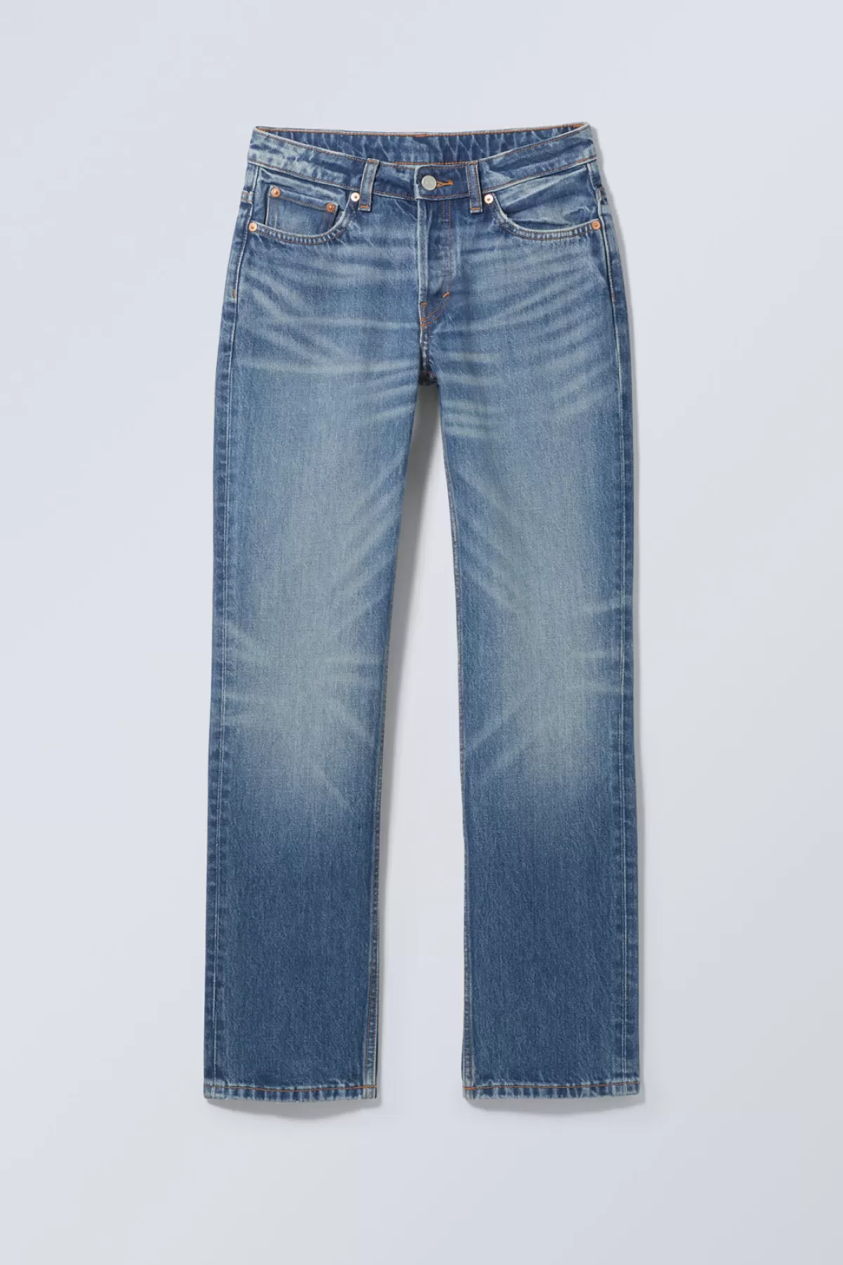 Weekday Pin Mid Straight Jeans Wave Blue Online