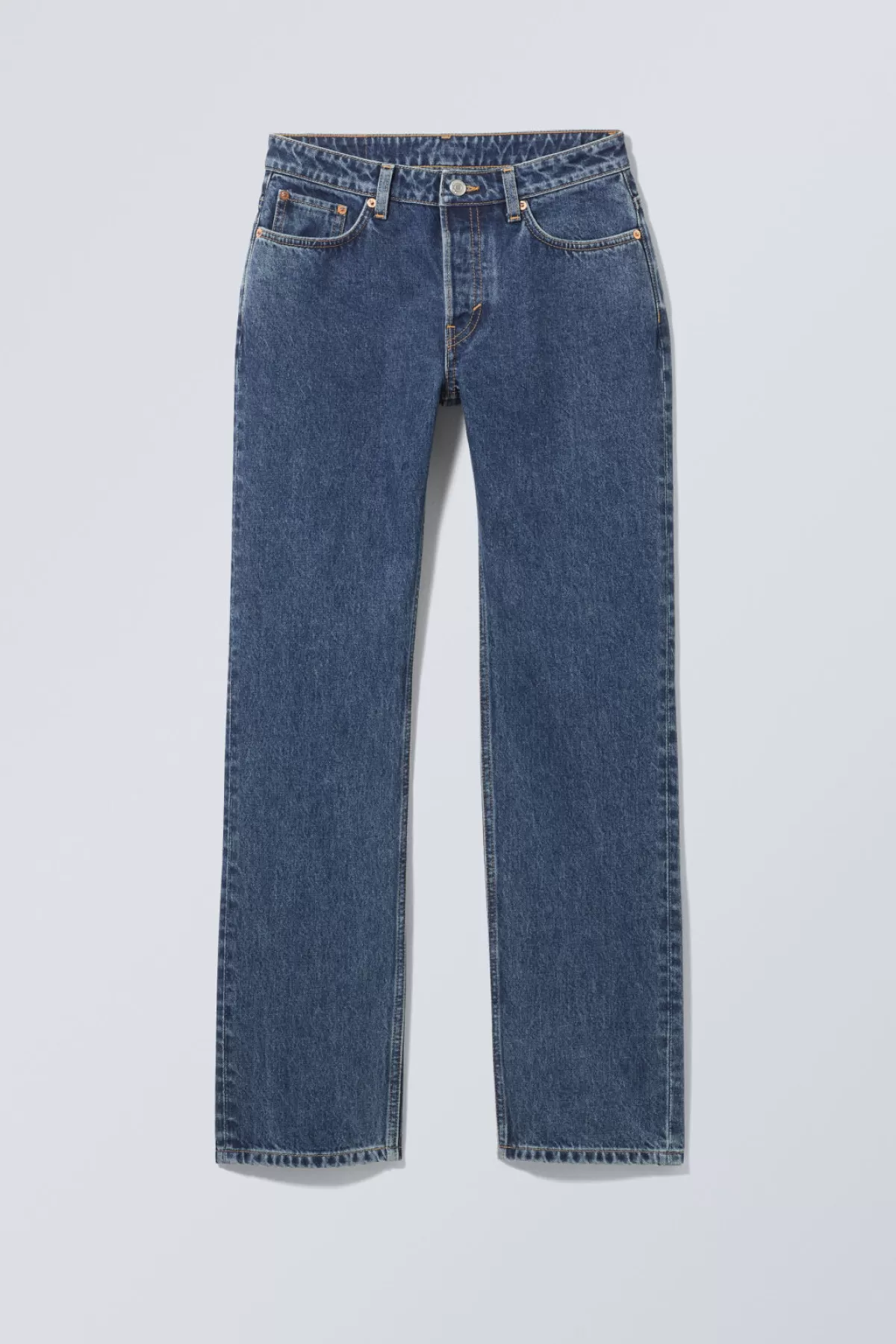 Weekday Pin Mid Straight Jeans Nobel Blue Flash Sale