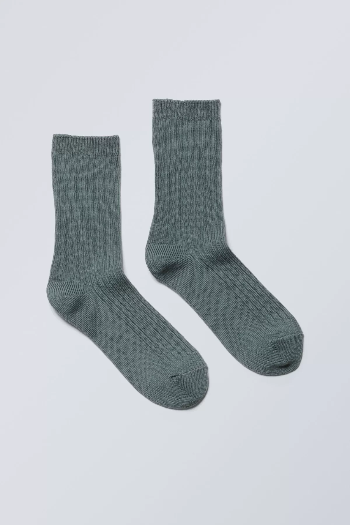 Weekday Pond Ribbed Socks Dark Turquoise Shop