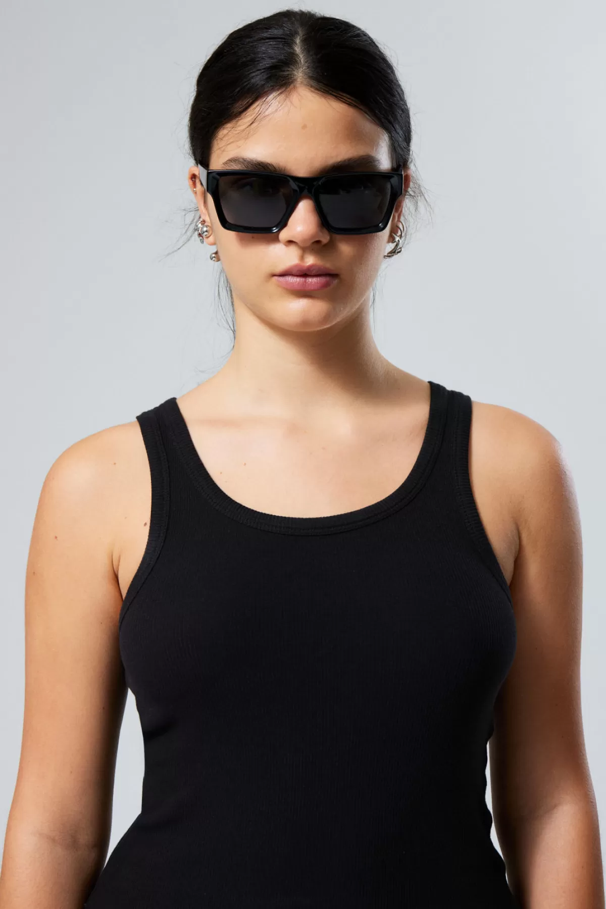 Weekday Port Sunglasses Black Clearance