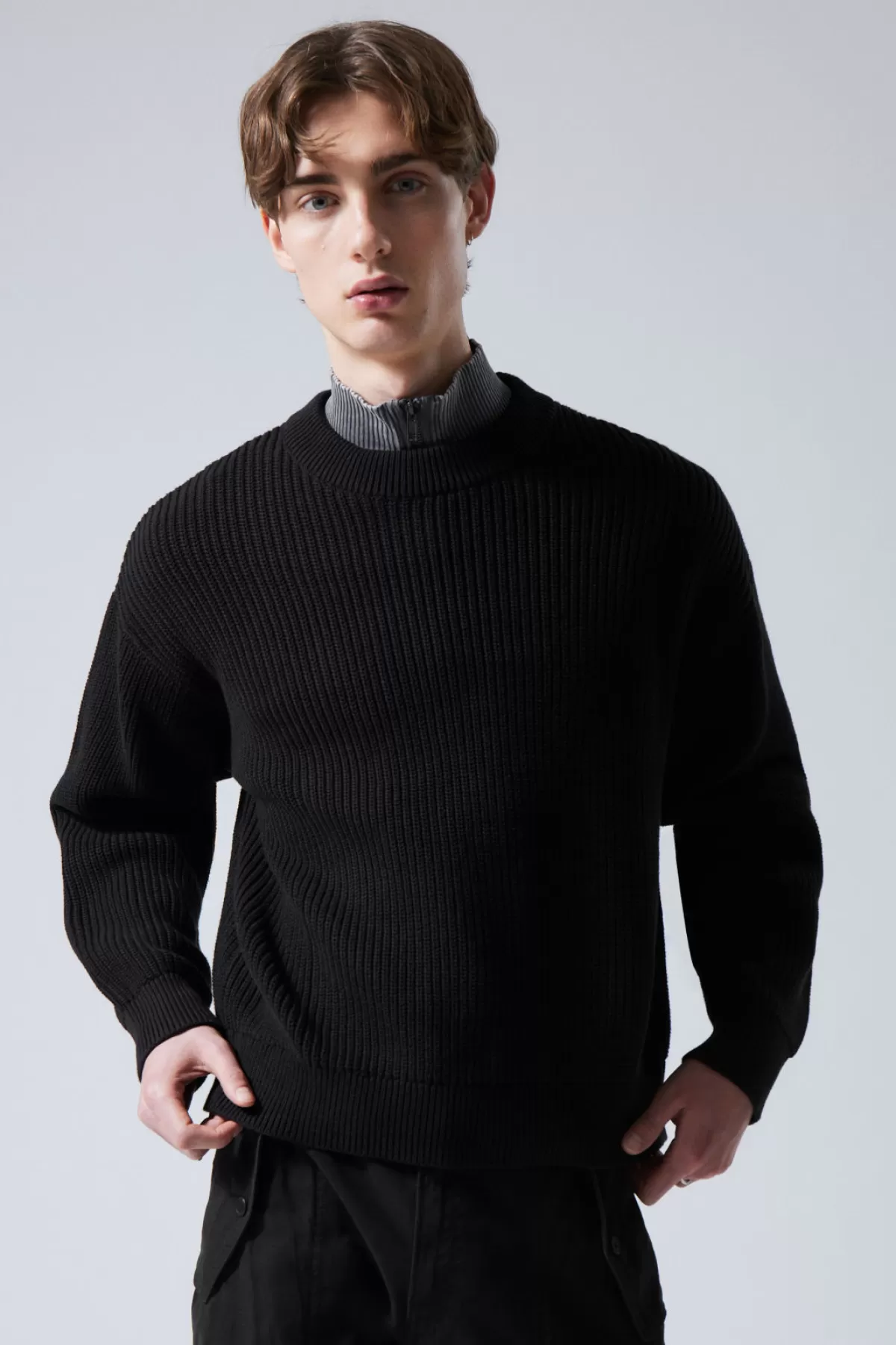 Weekday Regular Heavy Knit Sweater Black Fashion