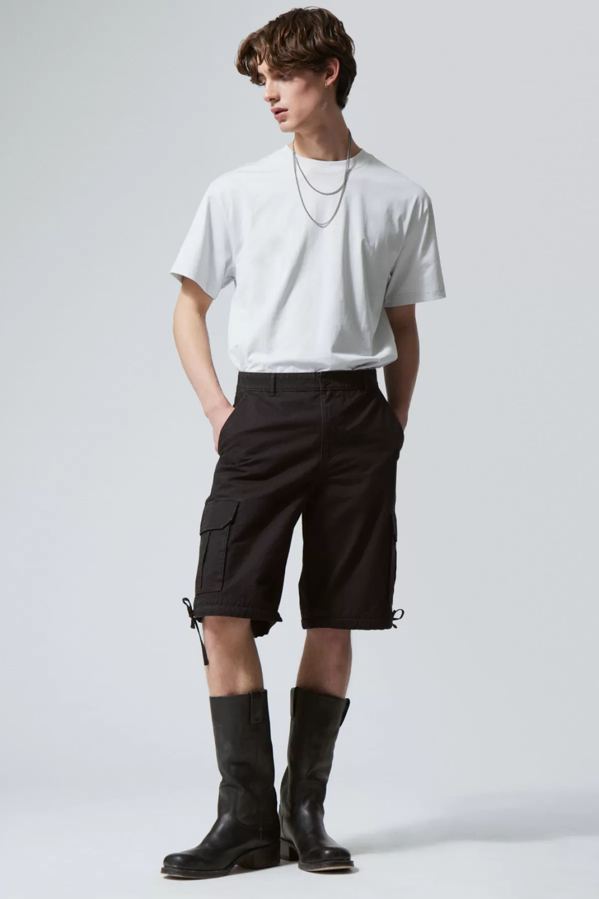 Weekday Relaxed Convertible Cargo Trousers Sulphur Black Shop