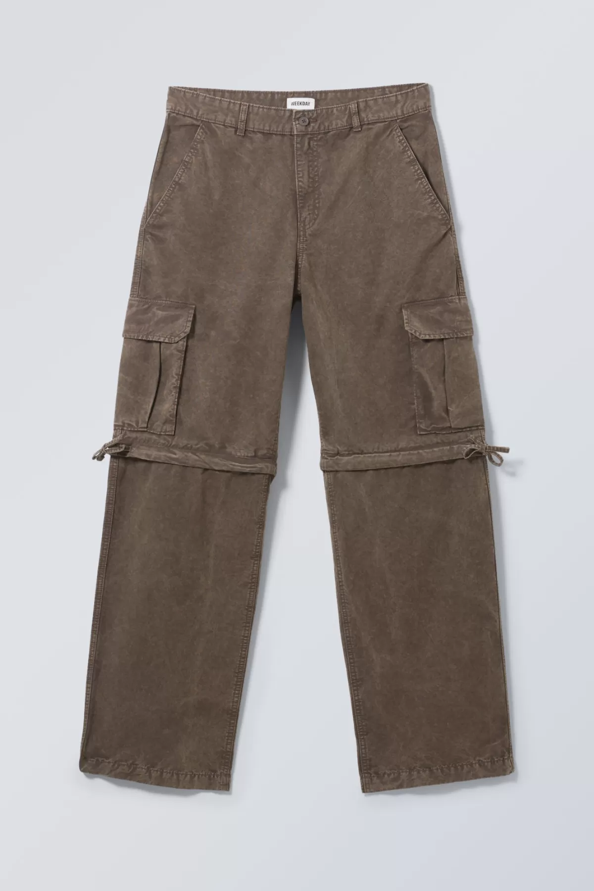 Weekday Relaxed Convertible Cargo Trousers Washed Mole Hot