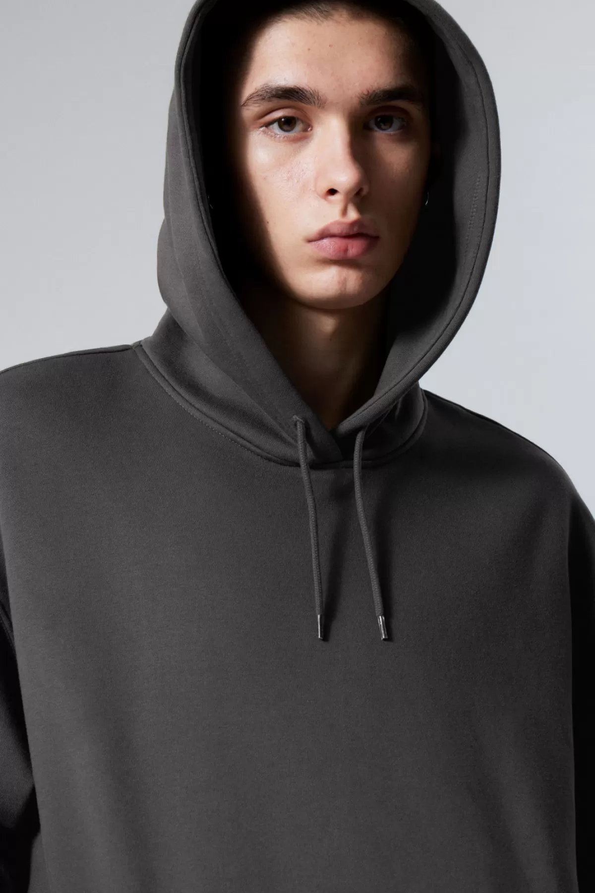 Weekday Relaxed Heavy Hoodie Off Black Clearance