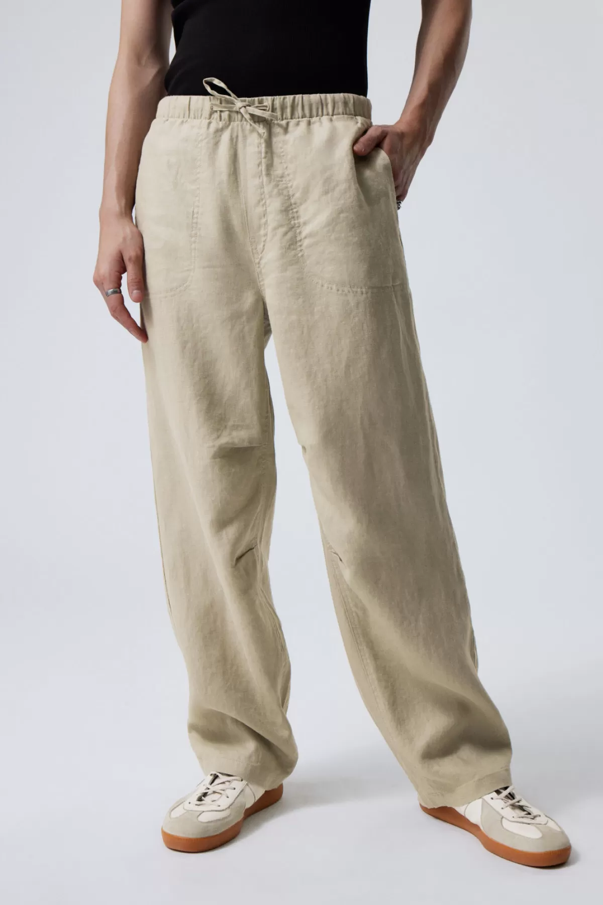 Weekday Relaxed Linen Trousers Ecru Store