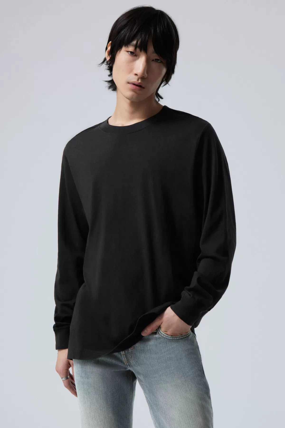 Weekday Relaxed Midweight Long Sleeve Black Sale