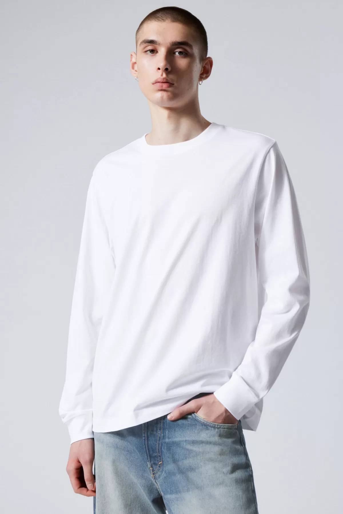 Weekday Relaxed Midweight Long Sleeve White Hot