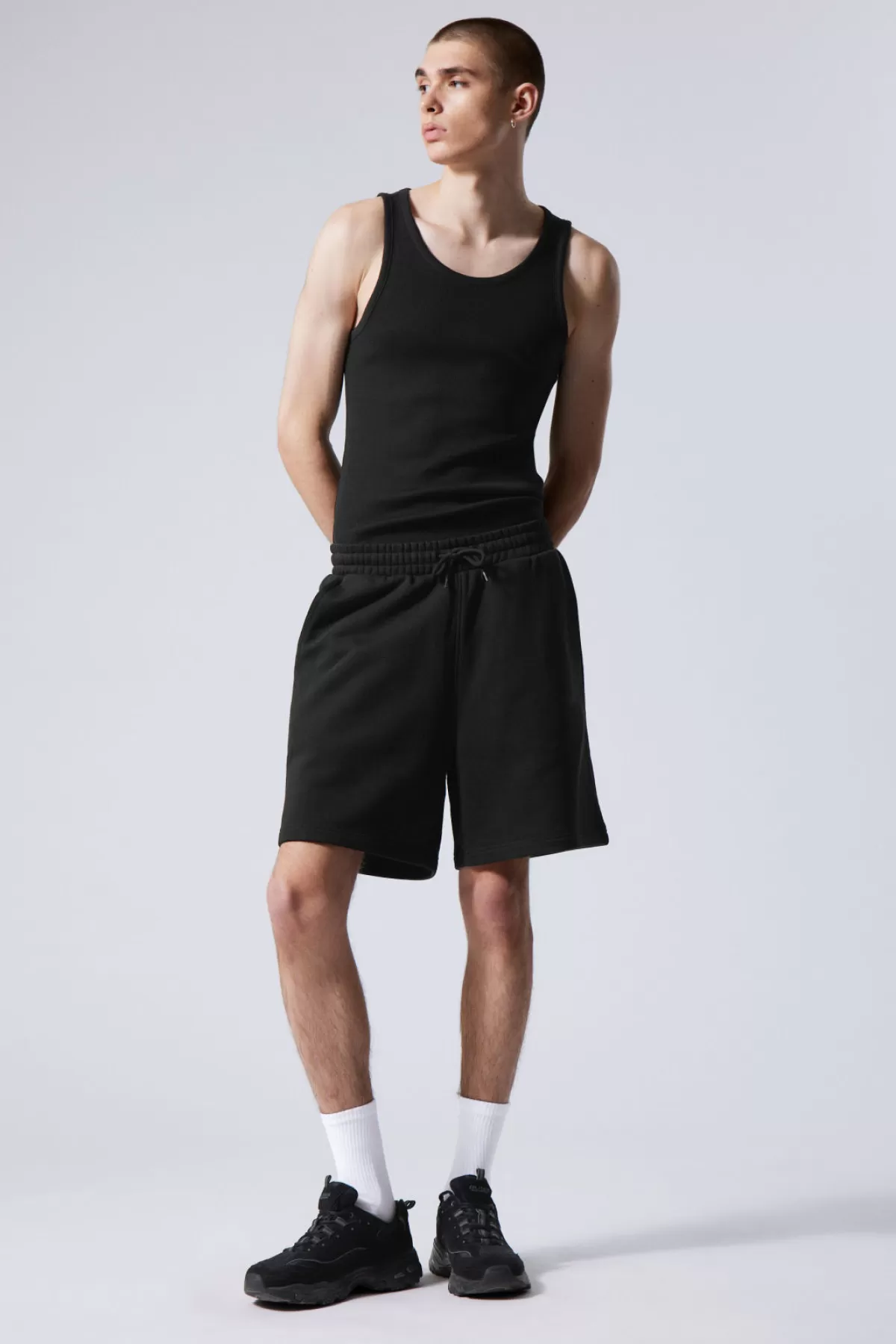 Weekday Relaxed Terry Shorts Black Shop