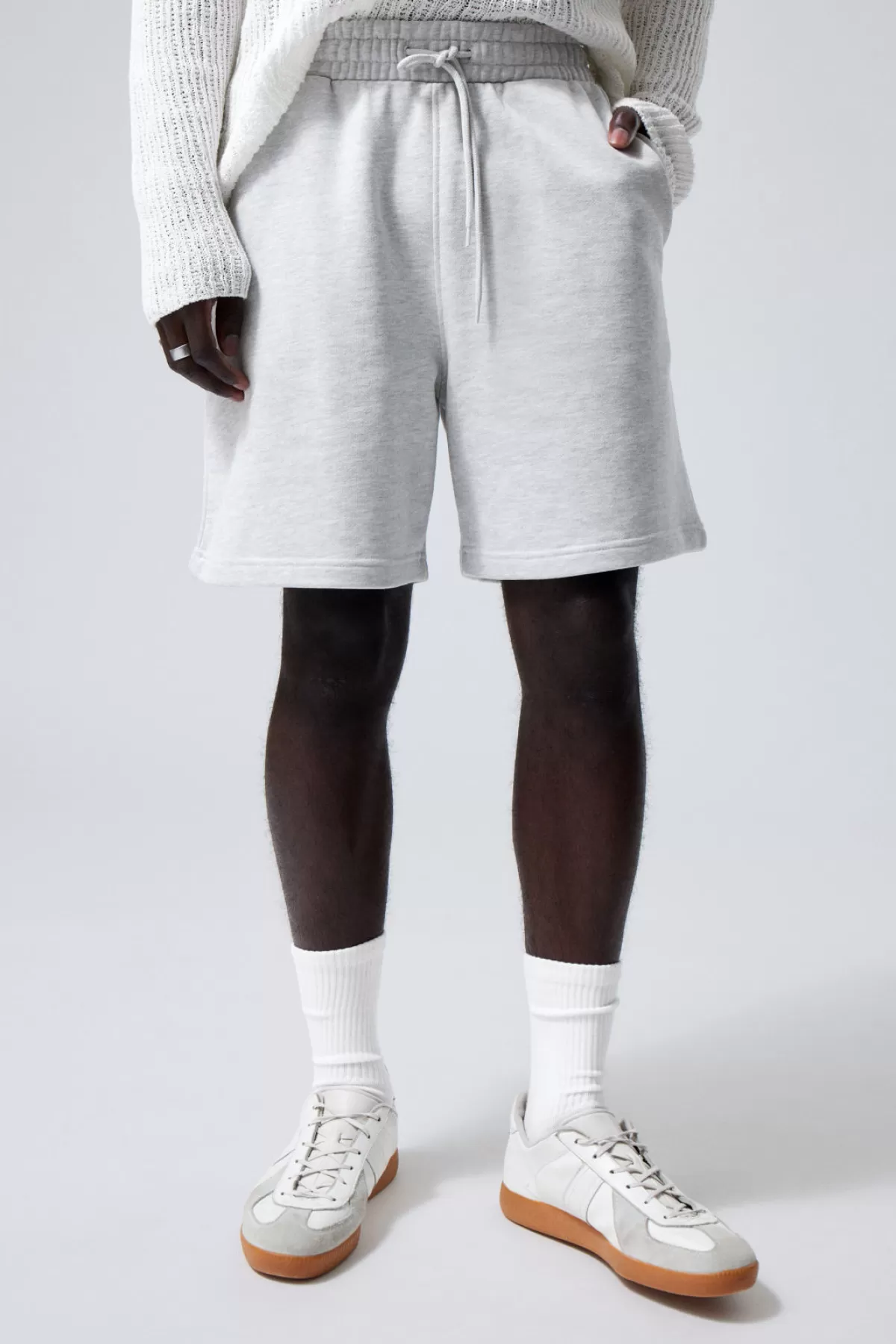 Weekday Relaxed Terry Shorts Light Dust Grey New