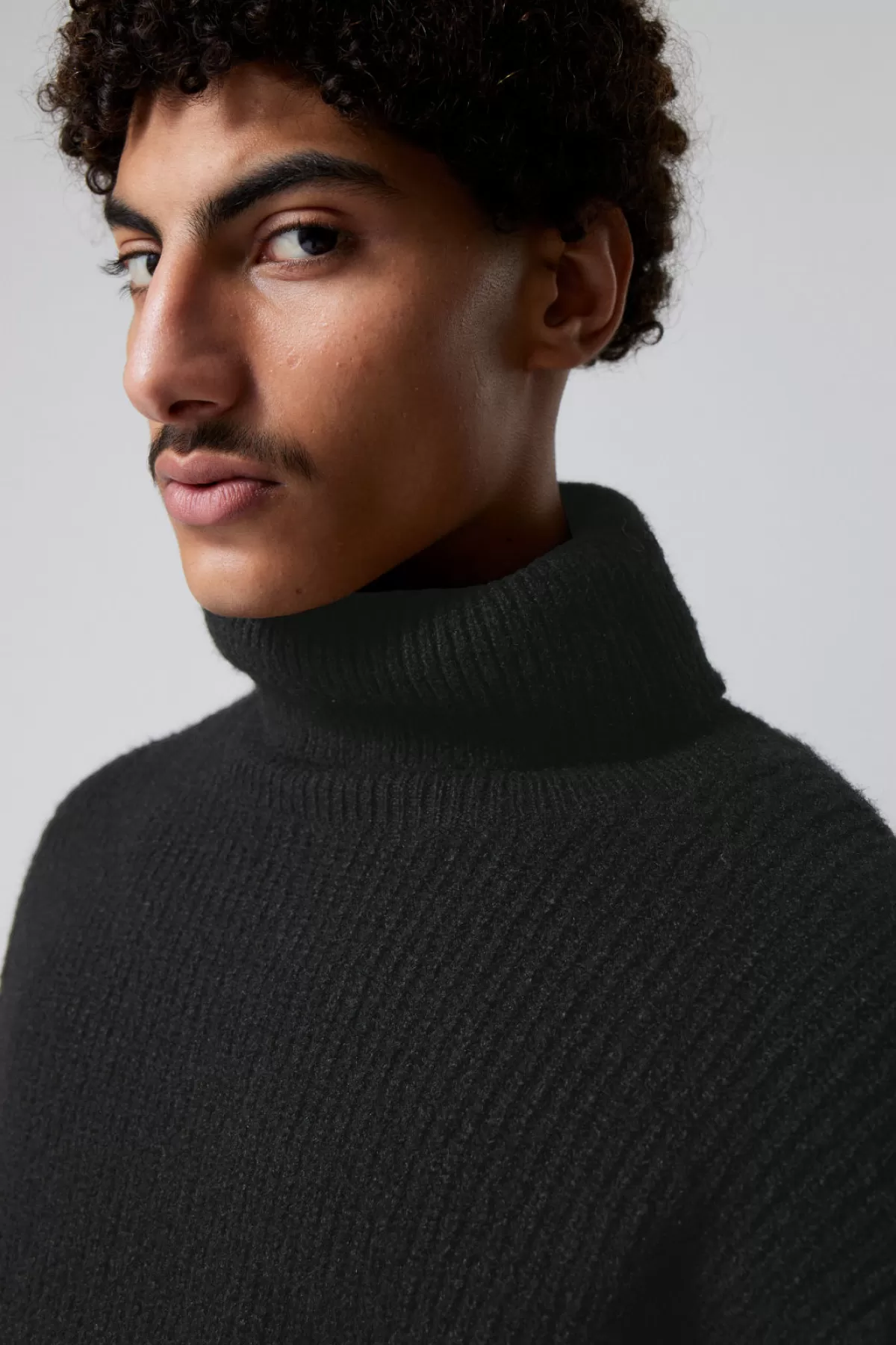 Weekday Renzo Relaxed Wool Blend Turtleneck Black Best