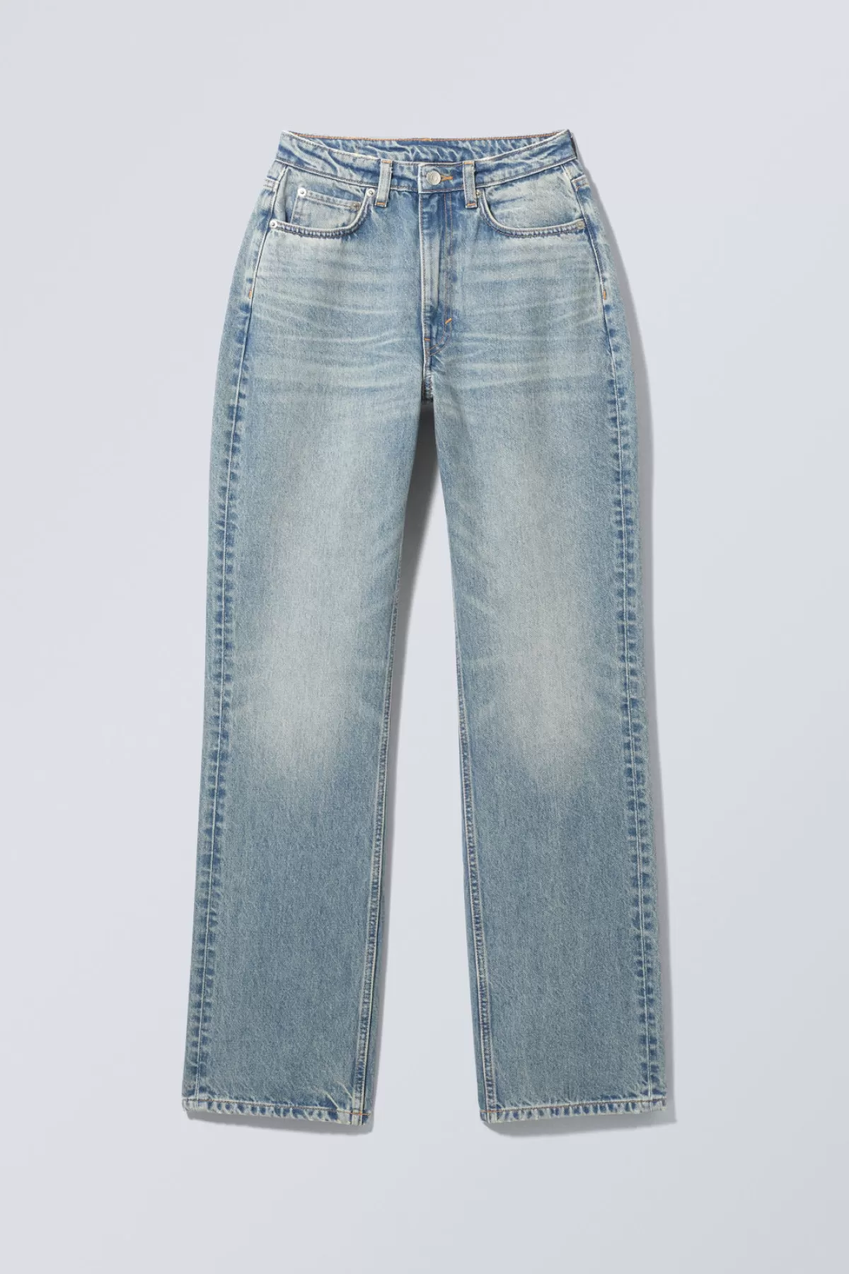 Weekday Resolute Curve High Straight Jeans Seventeen Blue Best Sale