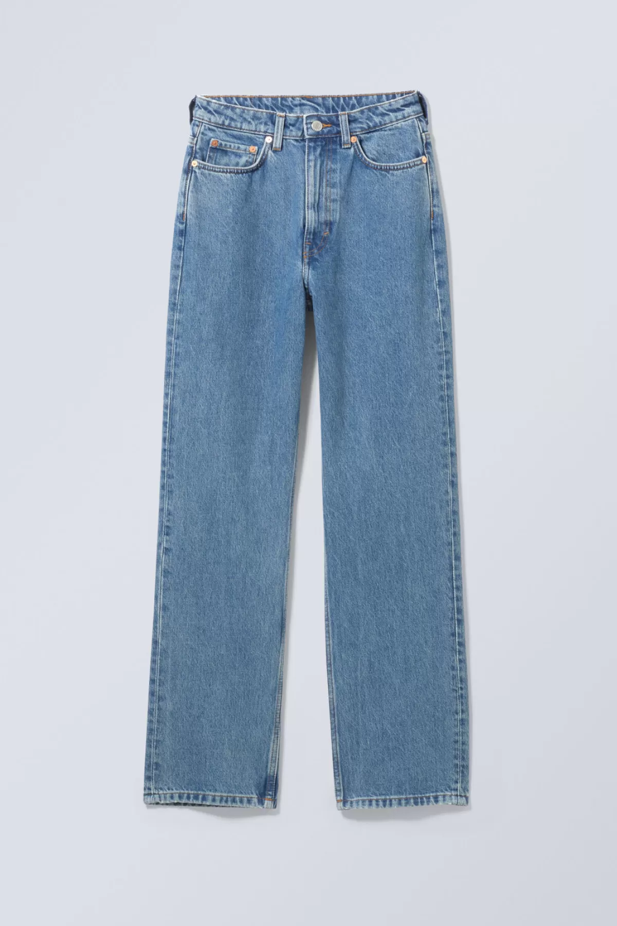 Weekday Rowe Extra High Straight Jeans 90s Blue Hot