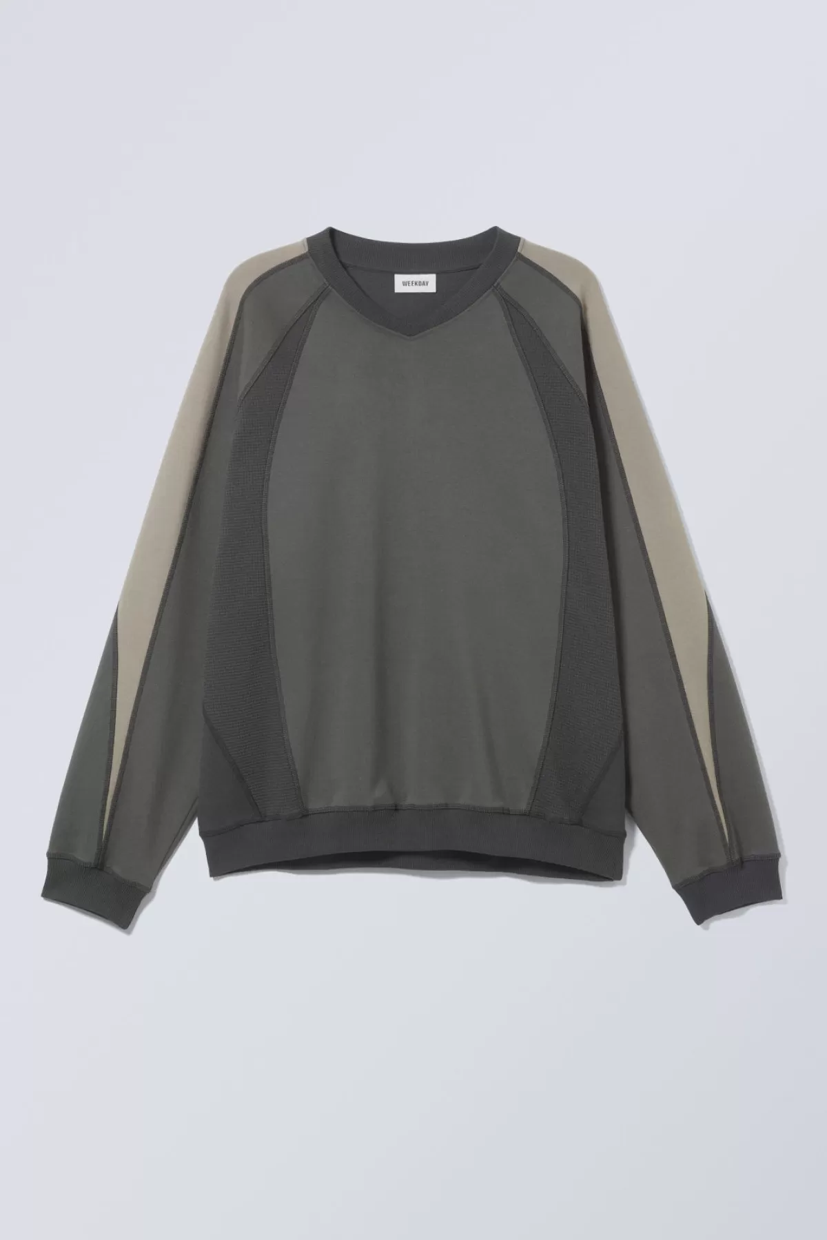 Weekday Scott Colour Block Sweatshirt Dark Grey Colour Block Sale