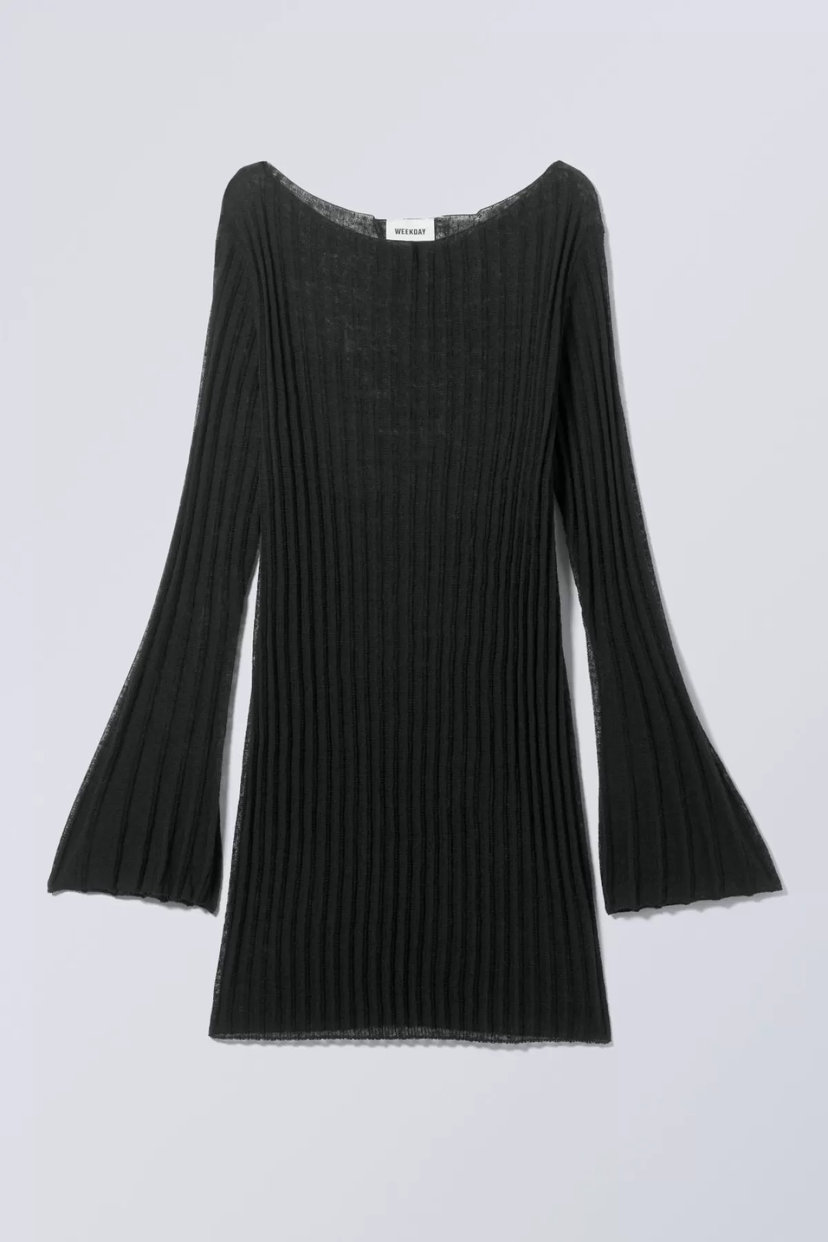 Weekday Short Knitted Linen Blend Dress Black Online
