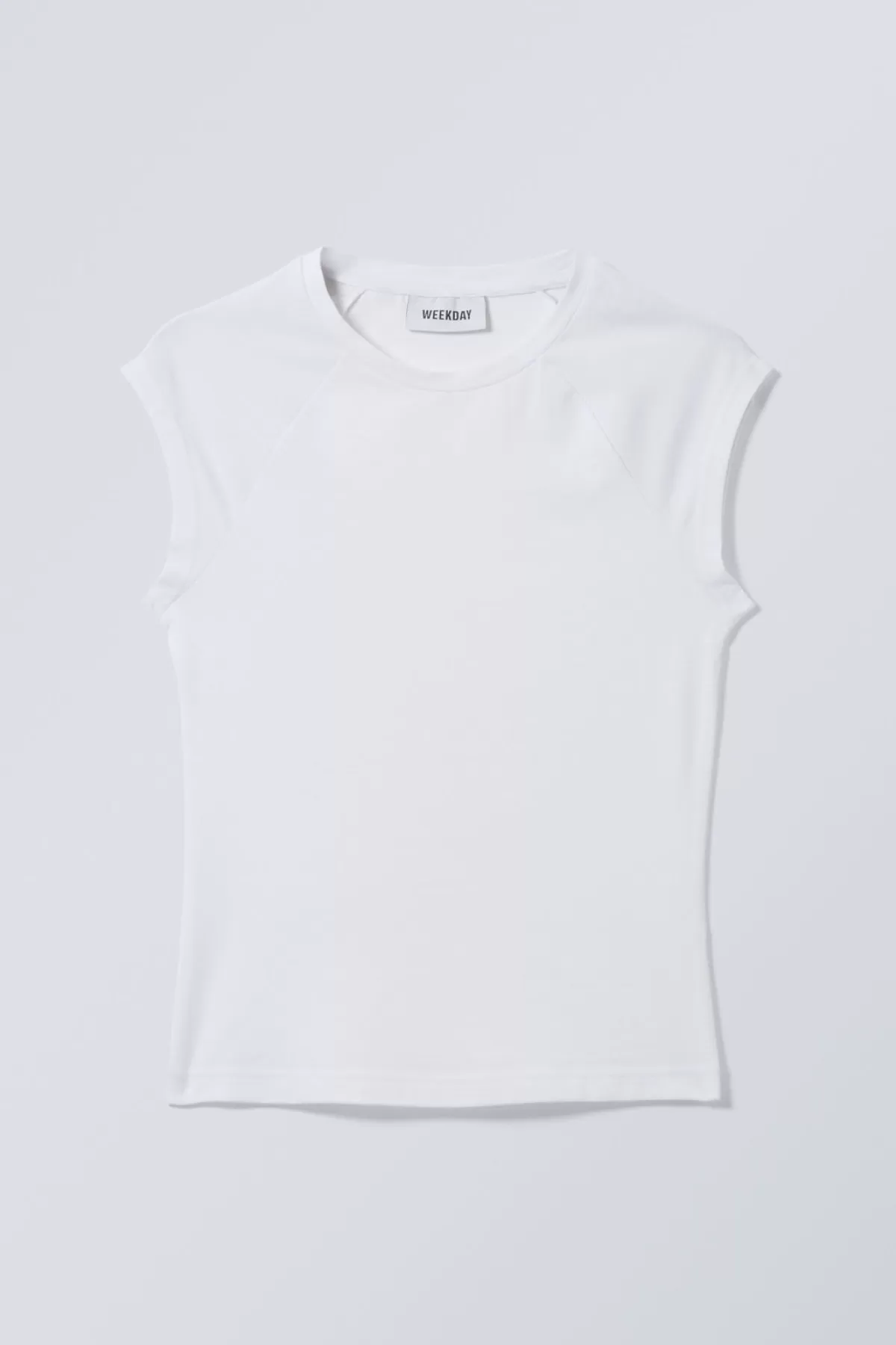 Weekday Short Sleeve Fitted Top White Cheap