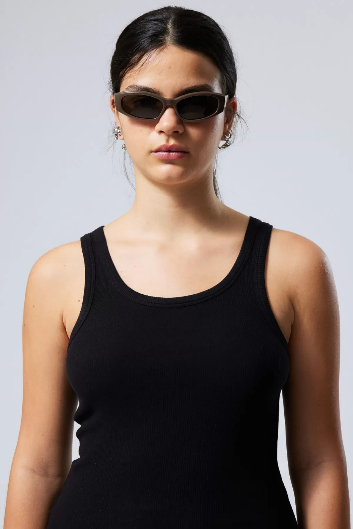 Weekday Slide Sunglasses Dark Brown Best Sale