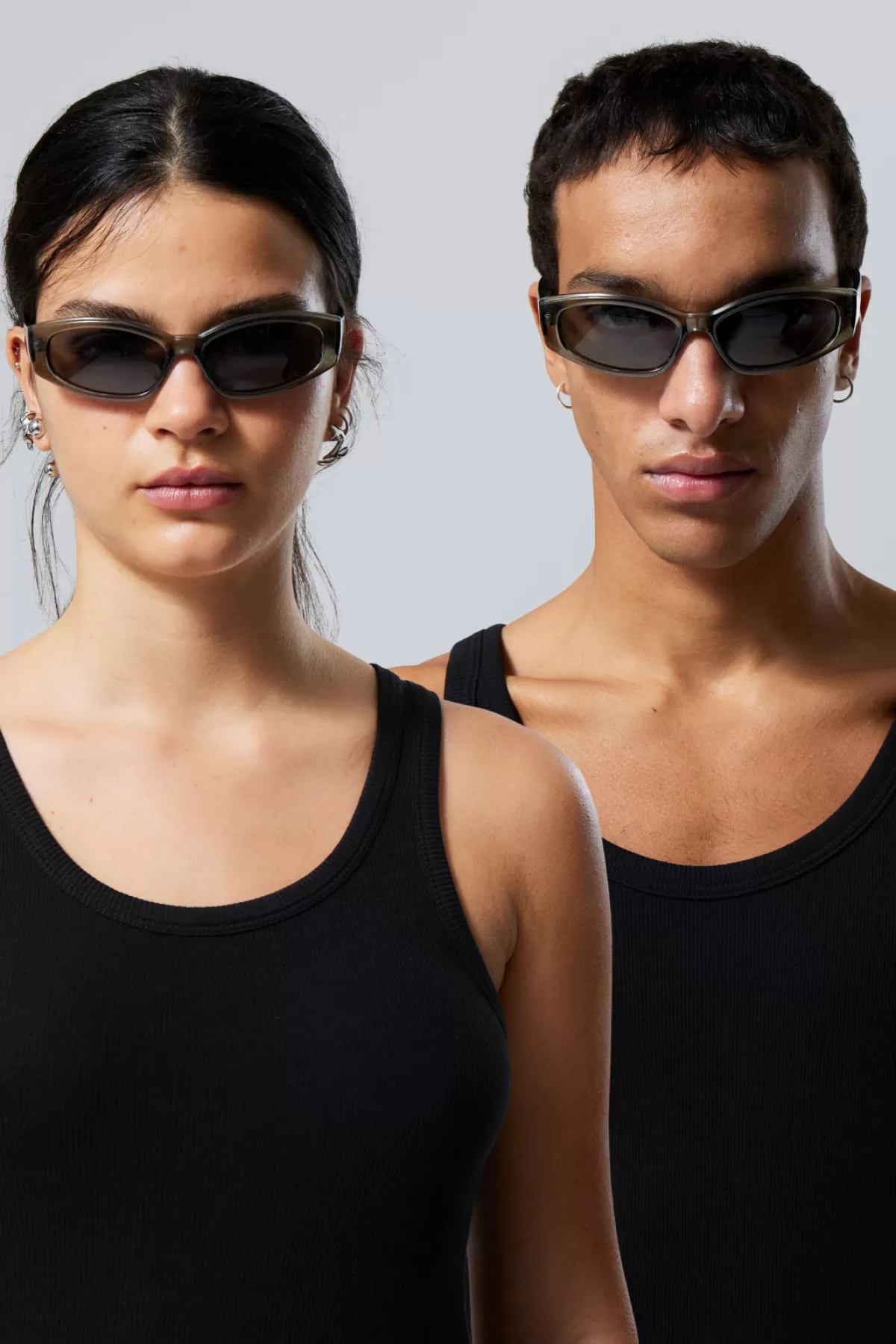 Weekday Slide Sunglasses Transparent Khaki Flash Sale