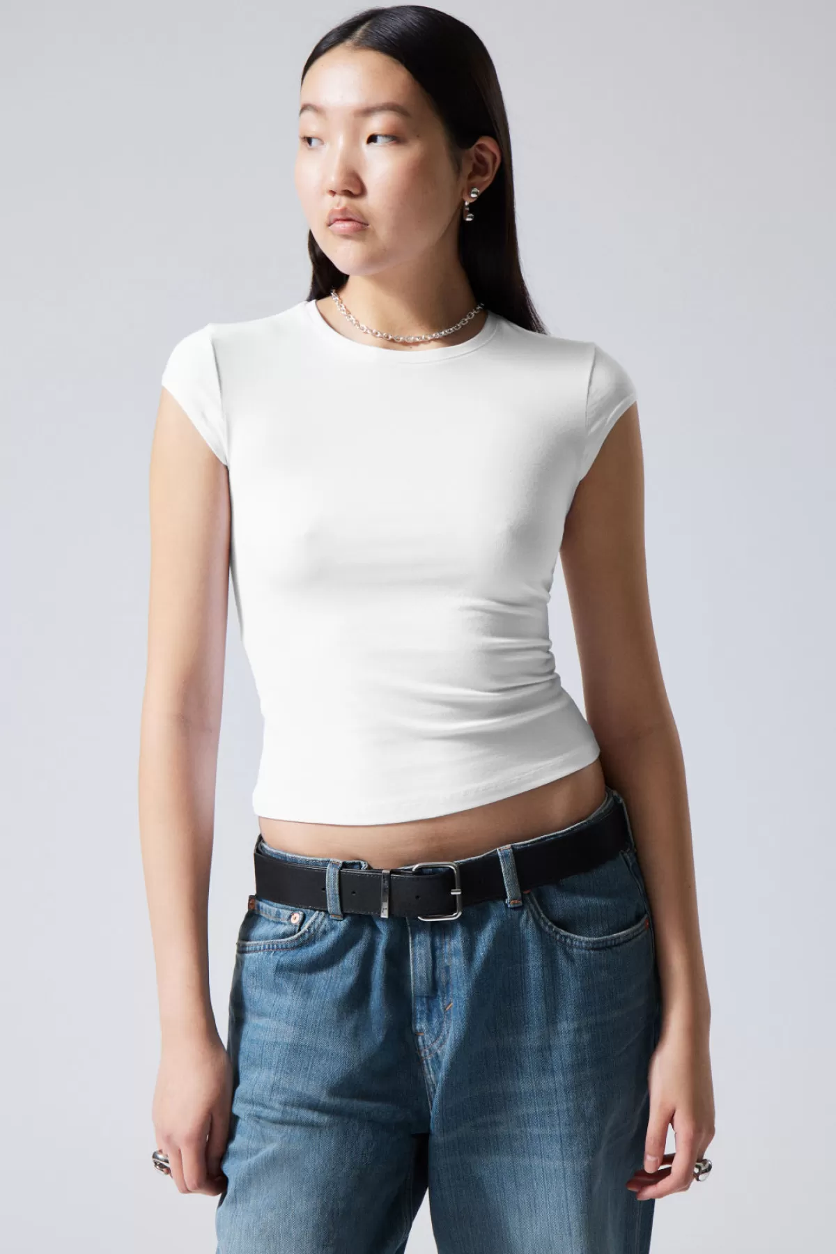 Weekday Slim Fitted Top White Fashion