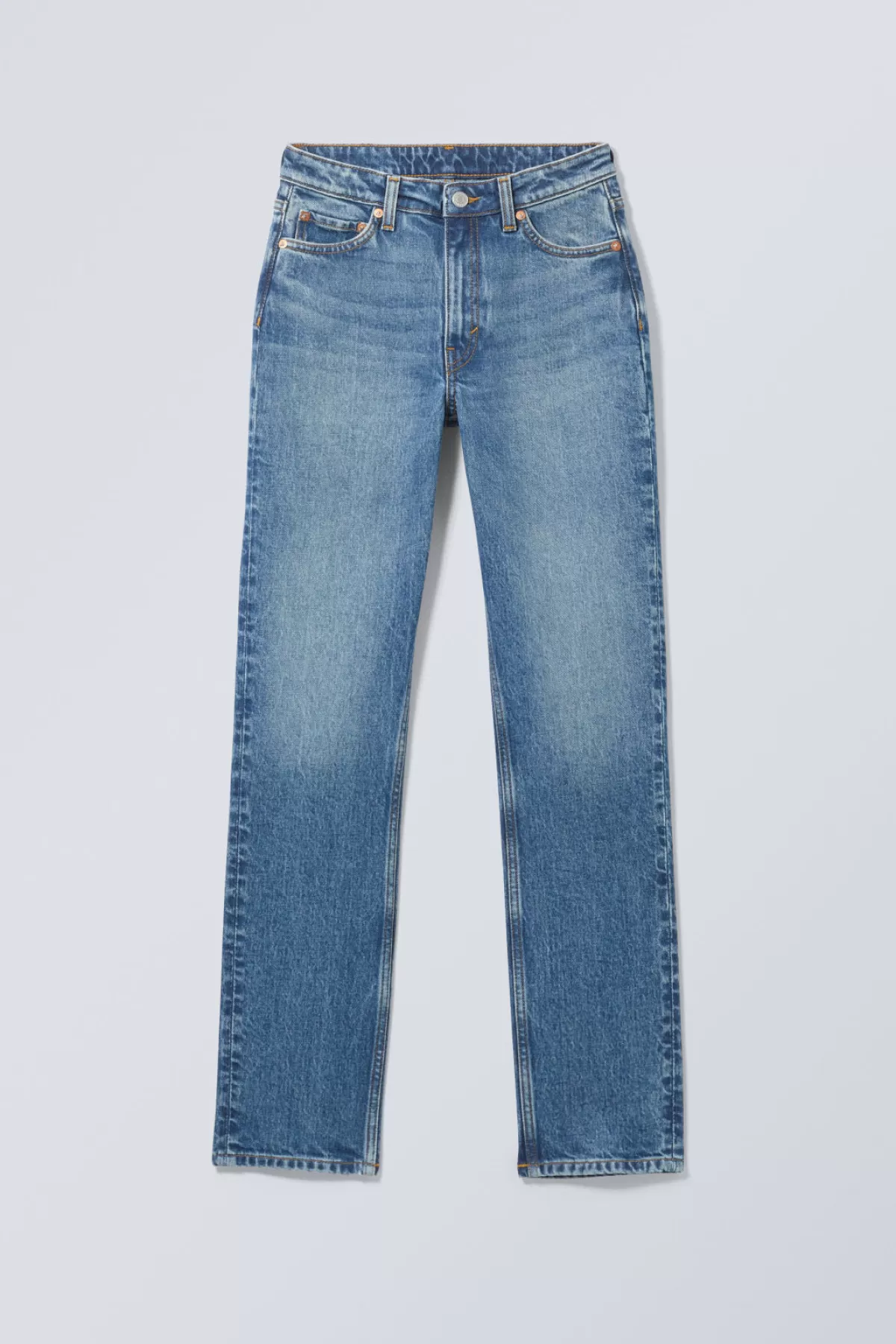 Weekday Smooth High Slim Jeans Golf Blue Outlet