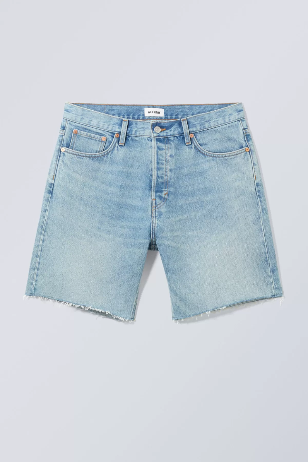Weekday Space Relaxed Denim Shorts Blue Delight Online