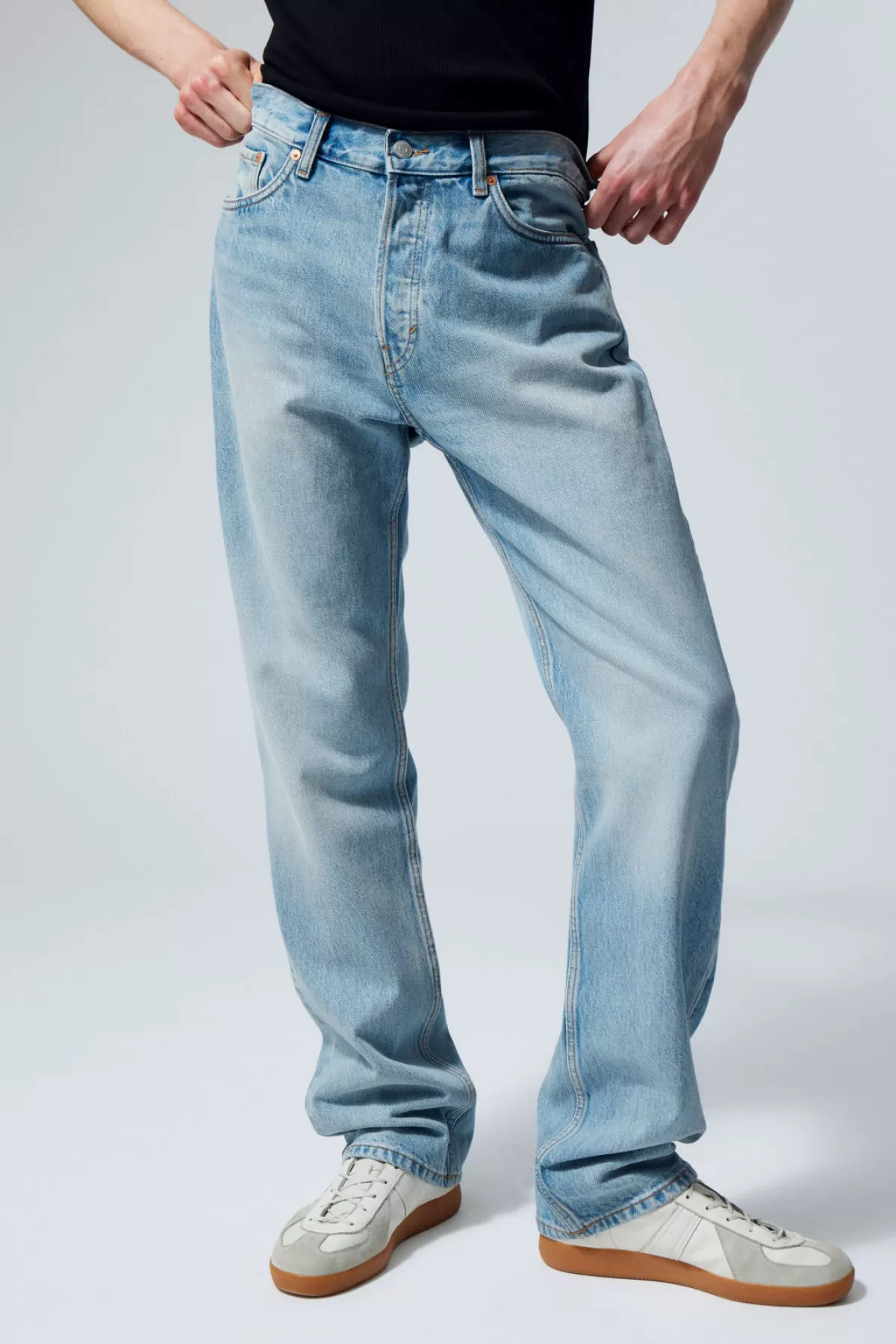 Weekday Space Relaxed Straight Jeans Blue Delight New