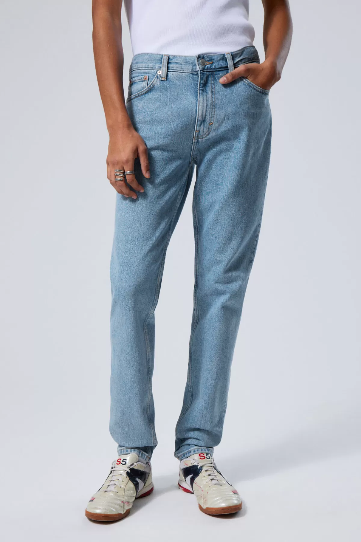 Weekday Sunday Slim Tapered Jeans Cerulean blue New