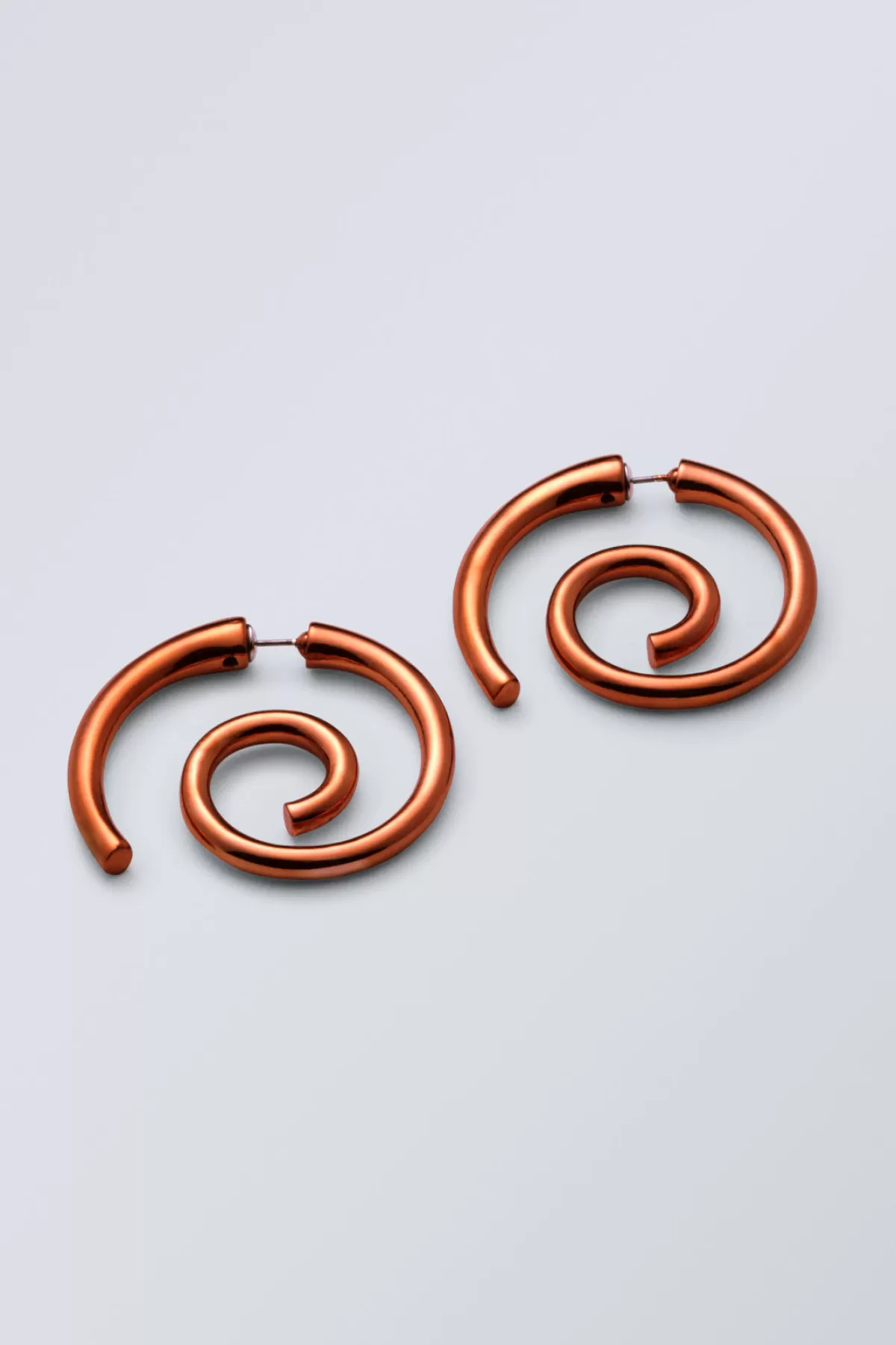 Weekday Swirl Stud Earrings Rust Store
