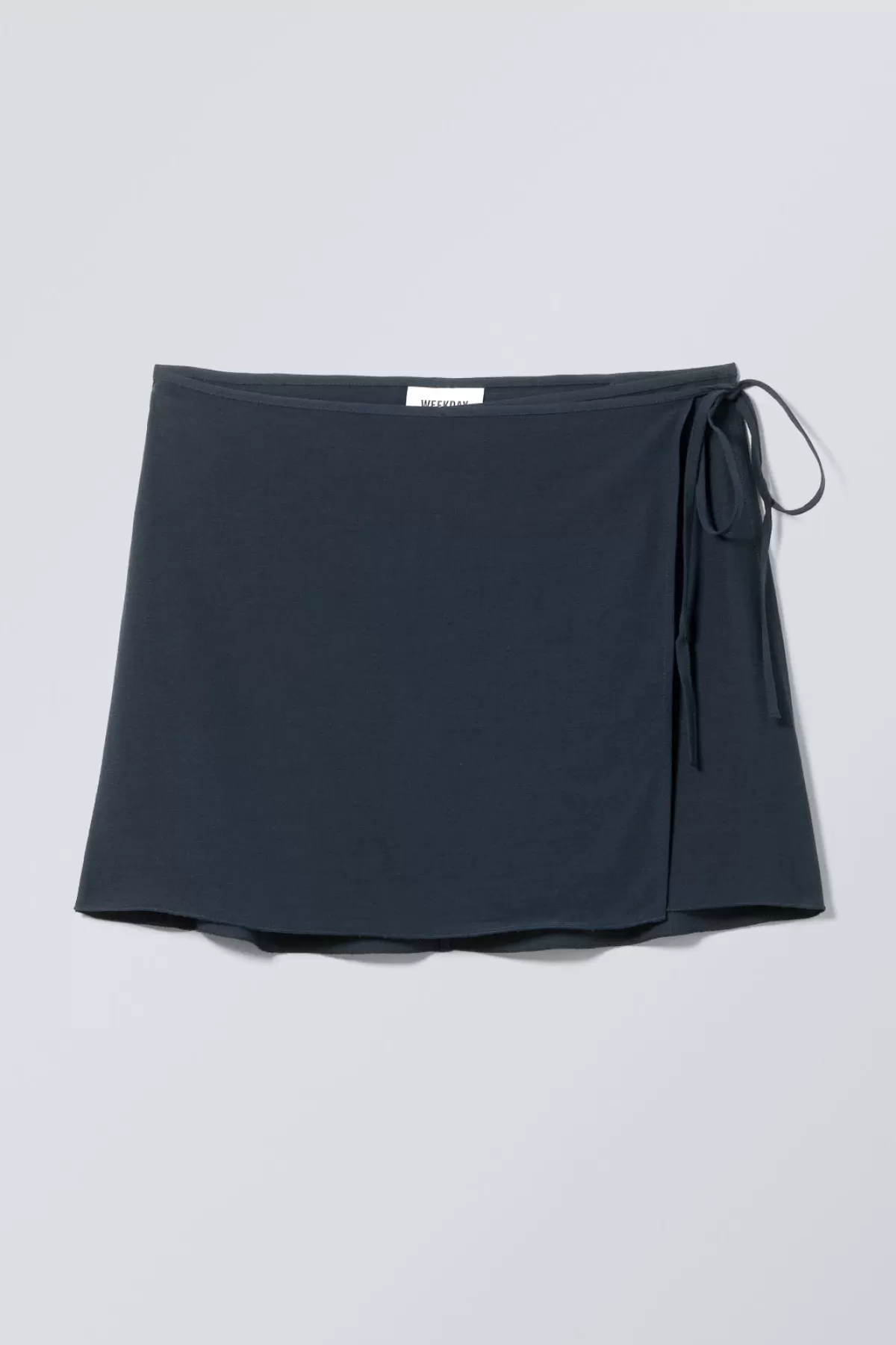 Weekday Tailored Viscose Mini Wrap Skirt Dark Blue Cheap