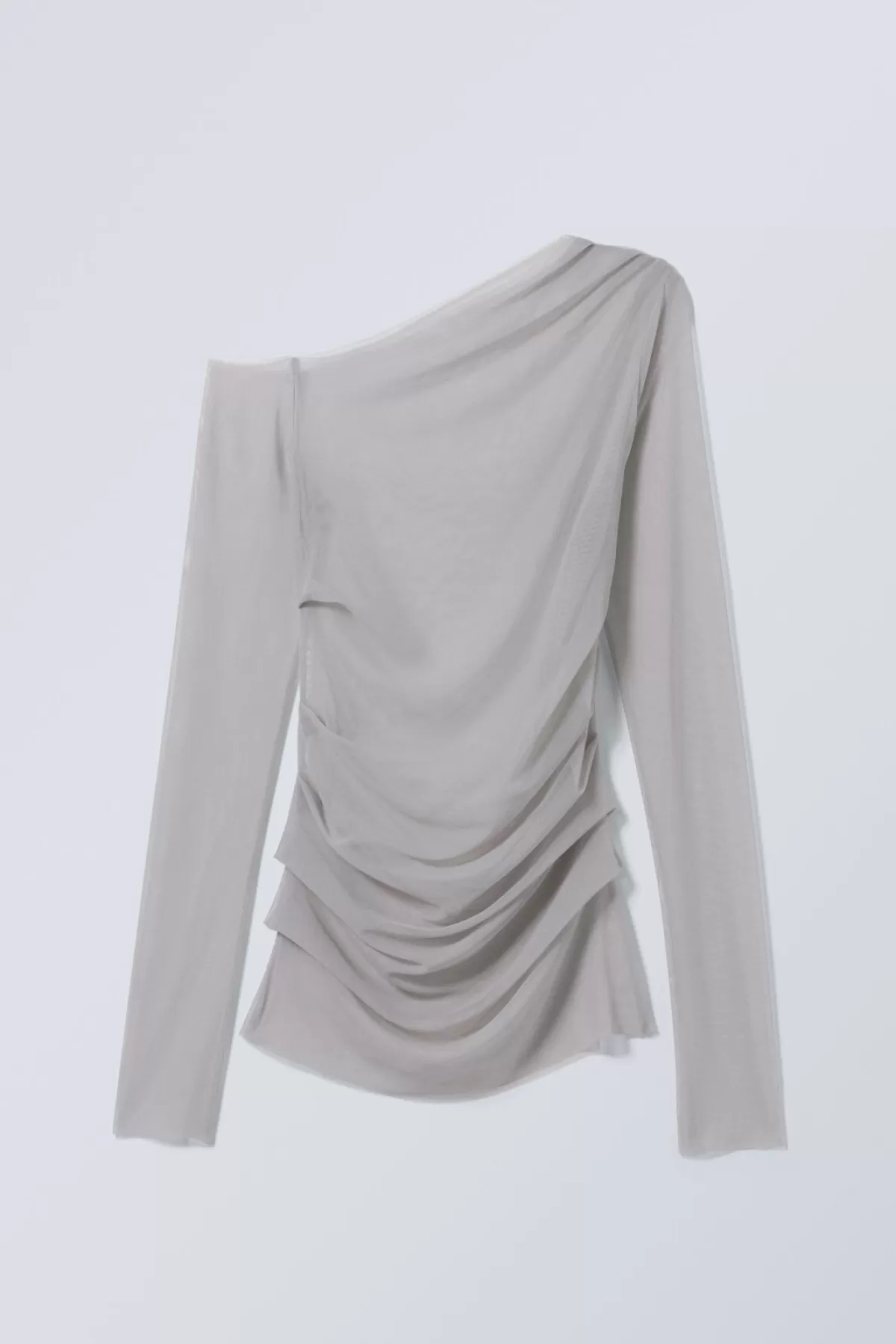 Weekday Transparent Drape Asymmetric Long Sleeve Light grey Best