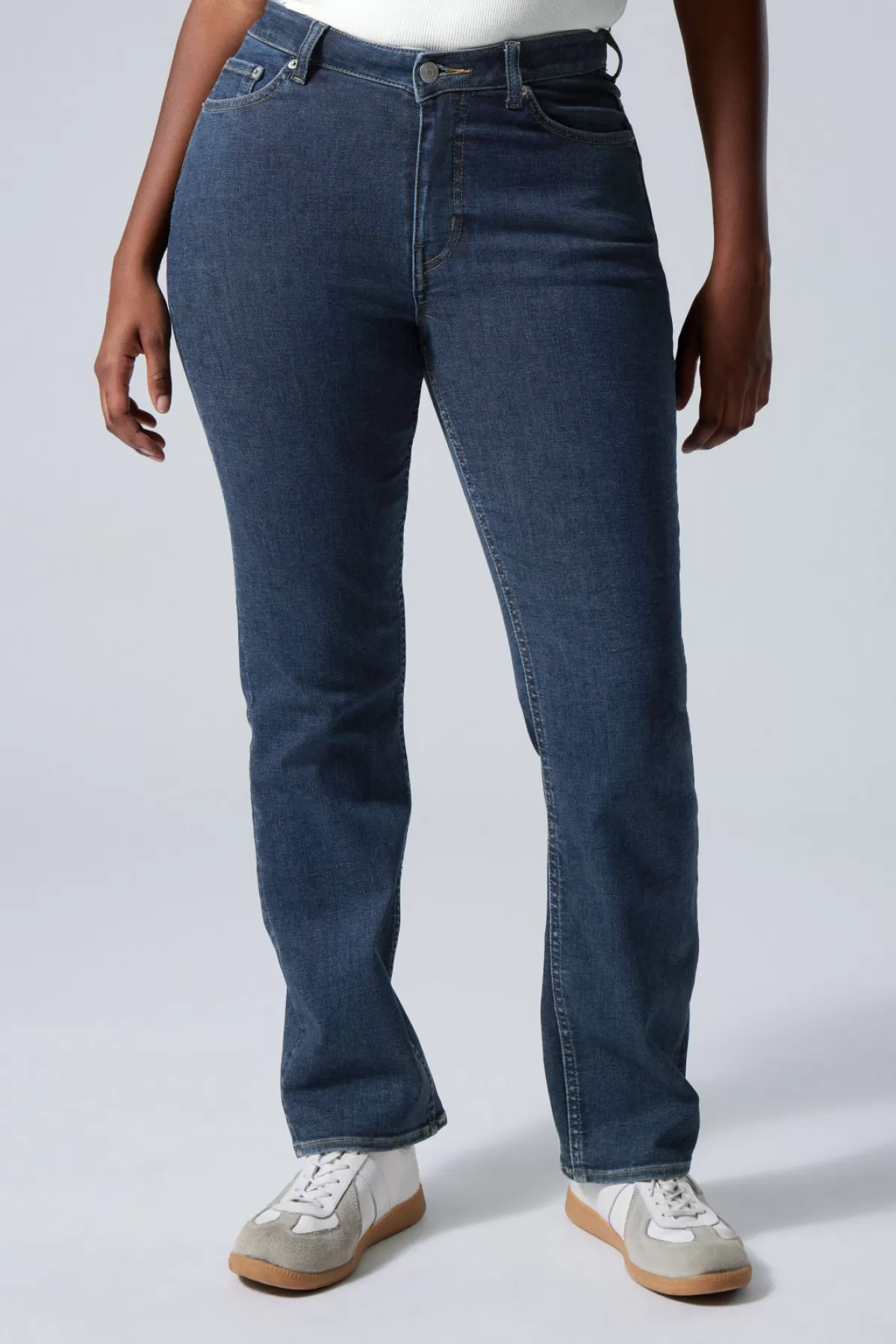 Weekday Twig Curve Mid Straight Jeans Sapphire Blue Cheap