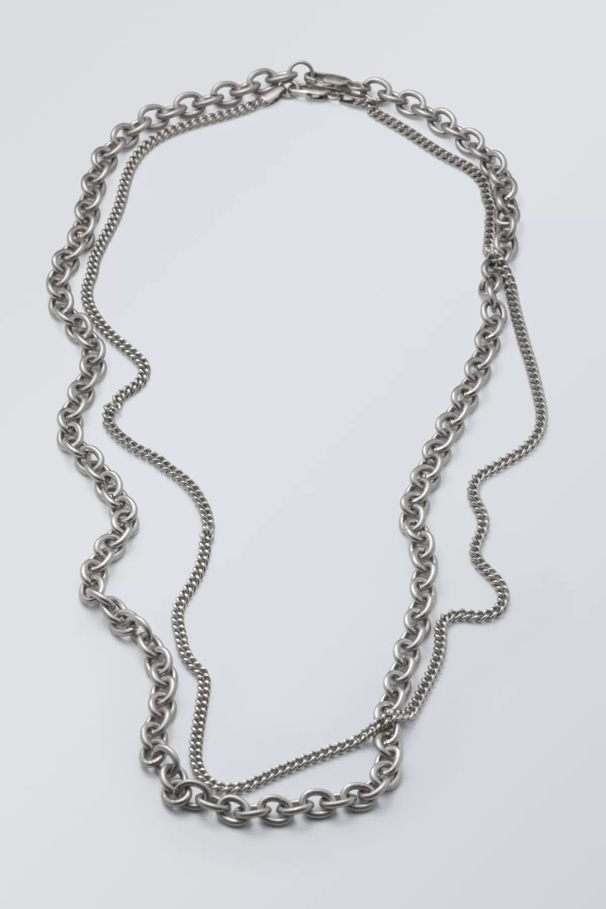 Weekday Uno Chain Necklace Set Silver Flash Sale