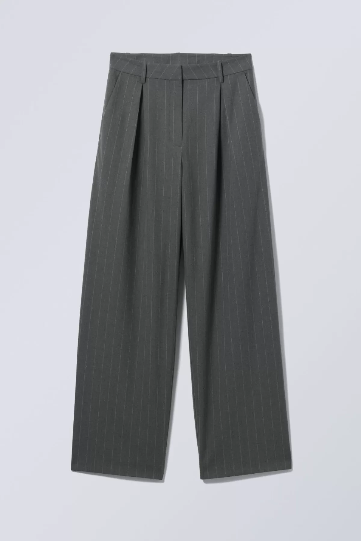 Weekday Zia Suit Trousers Grey Pinstripe Outlet